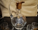 Prodám SKLENĚNOU KARAFU na ALKOHOL a 6 SKLENIČEK